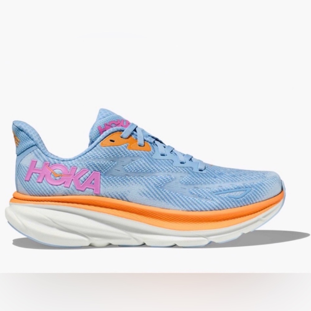 HOKA Women's Light Blue & Orange Running Shoe